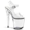 Pleaser - XTREME808 Sandale à bride à la cheville, Pole dance chaussures - Chaussures de pole dance - Transparent/Couleur argent Product image